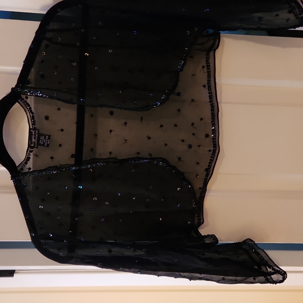 Sequened chiffon bolero